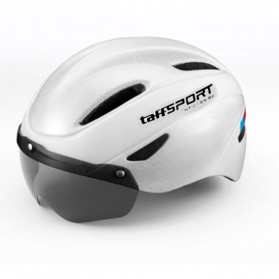 TaffSPORT Helm Sepeda Cycling Bike Helmet Visor Removable Lens - WT-018S-BK - White - 2
