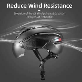 TaffSPORT Helm Sepeda Cycling Bike Helmet Visor Removable Lens - WT-018S-BK - White - 8