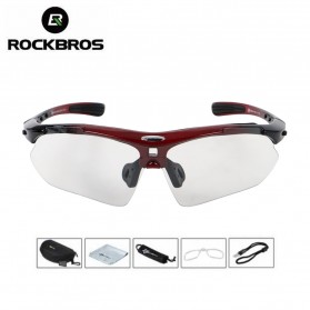 ROCKBROS Kacamata Sepeda Olahraga Lensa Photochromic Classic - 10141 - Black/Red