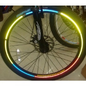 Stiker Roda Sepeda Bicycle Wheel Reflective Sticker 8 Strip - A-0001 - Yellow