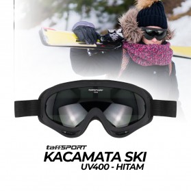 TaffSPORT Kacamata Goggles Ski UV400 - X400 - Black