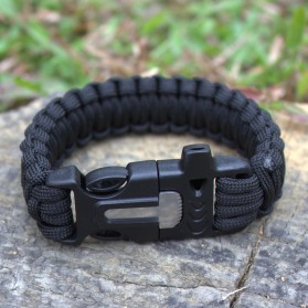 Paracord Survival Bracelet with Magnesium Flint Fire Starter - IMSK03 - Black