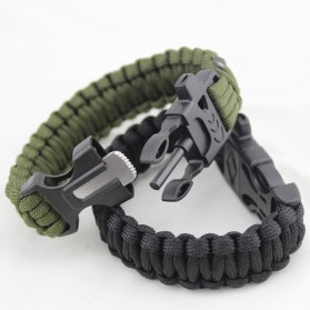 Paracord Survival Bracelet with Magnesium Flint Fire Starter - IMSK03 - Black - 2