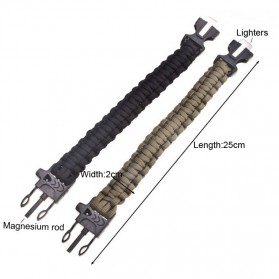 Paracord Survival Bracelet with Magnesium Flint Fire Starter - IMSK03 - Black - 8