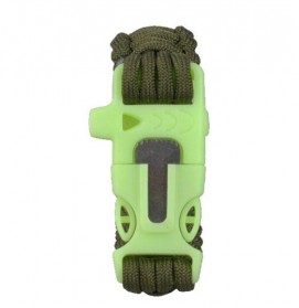 Luminous Survival Bracelet with Magnesium Flint Fire Starter - Green - 1