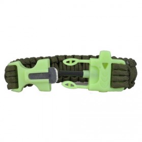 Luminous Survival Bracelet with Magnesium Flint Fire Starter - Green - 2
