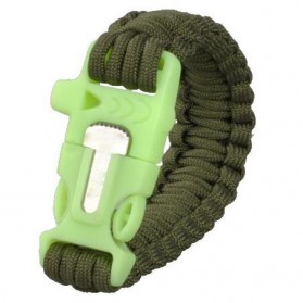 Luminous Survival Bracelet with Magnesium Flint Fire Starter - Green - 3