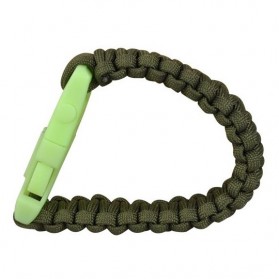 Luminous Survival Bracelet with Magnesium Flint Fire Starter - Green - 5