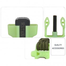 Luminous Survival Bracelet with Magnesium Flint Fire Starter - Green - 7