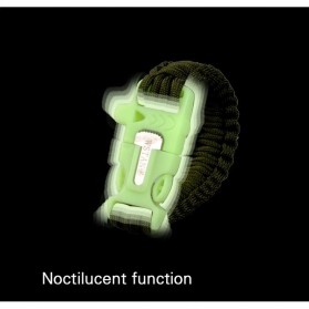 Luminous Survival Bracelet with Magnesium Flint Fire Starter - Green - 8