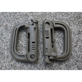 D D Ring Buckle Carabiner with Quickdraw - K307 - Black - 5