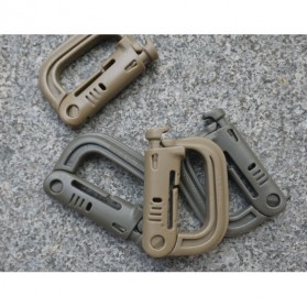D D Ring Buckle Carabiner with Quickdraw - K307 - Black - 6