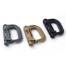 D D Ring Buckle Carabiner with Quickdraw - K307 - Black - 7