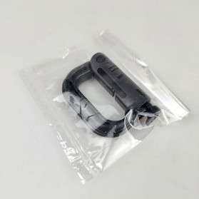 D D Ring Buckle Carabiner with Quickdraw - K307 - Black - 10