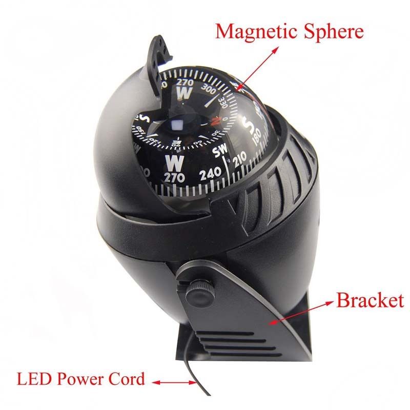 Kompas Ball Shaped Magnetic Compass Declanation Correction Lc760