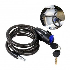 Olahraga & Outdoor - Tonyon Kunci Gembok Ban Sepeda Anti Maling 1.2 Meter - TY588YE - Black