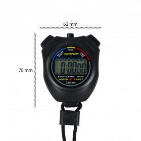TaffSPORT Stopwatch Profesional LCD dengan Strap - ZSD-808 - Black - 8
