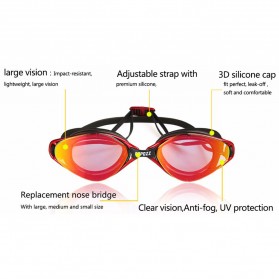 COPOZZ Kacamata Renang Anti Fog UV Protection - GOG-3550 - Black - 5