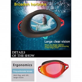 COPOZZ Kacamata Renang Anti Fog UV Protection - GOG-3550 - Black - 7
