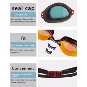 COPOZZ Kacamata Renang Anti Fog UV Protection - GOG-3550 - Black - 8
