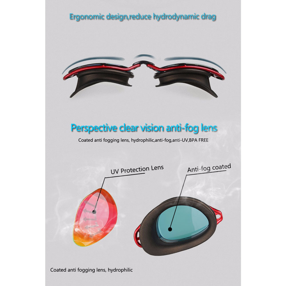 COPOZZ Kacamata Renang Anti Fog UV Protection GOG 3550 