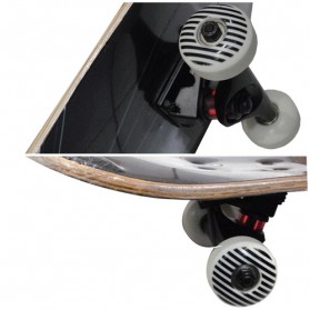 Skateboard Fullset Maple Printing Profesional 8.0 - Model Silent - Black - 2