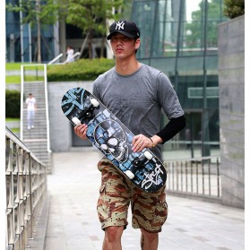 Skateboard Fullset Maple Printing Profesional 8.0 - Model Silent - Black - 4