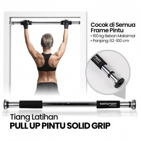 TaffSPORT Tiang Latihan Pull Up Pintu Solid Grip 62-100cm - HW139501 - Black