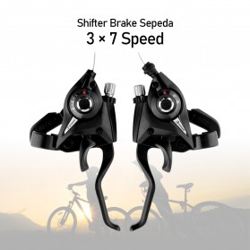Shimona Operan Gigi Sepeda Speed Shifter Handle Brake 3 dan 7 Speed 2 PCS - Black