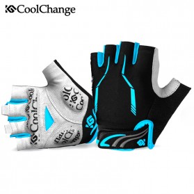 CoolChange Sarung Tangan Sepeda Half Finger Sporty Size M - Black Blue - 1