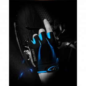 CoolChange Sarung Tangan Sepeda Half Finger Sporty Size M - Black Blue - 5