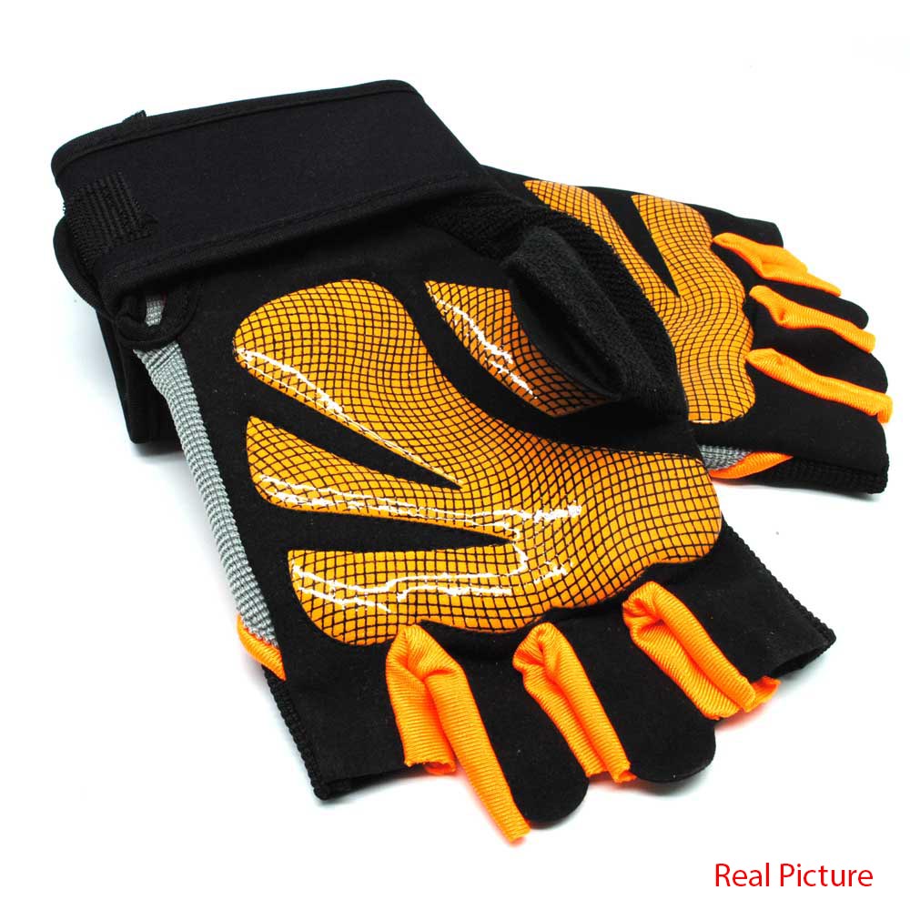 Sarung Tangan Half Finger Sepeda Fitnes Size L - Black