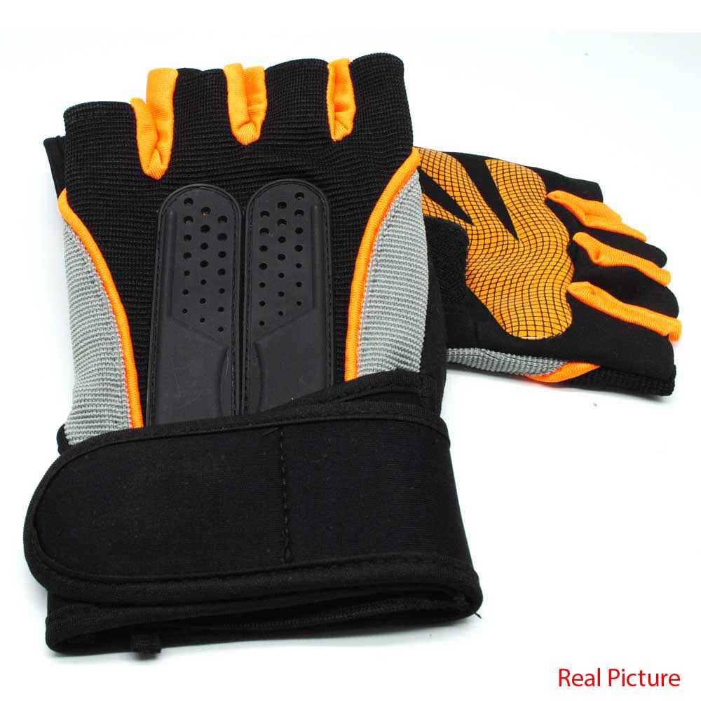  Sarung  Tangan  Half Finger Sepeda Fitnes Size M Black 