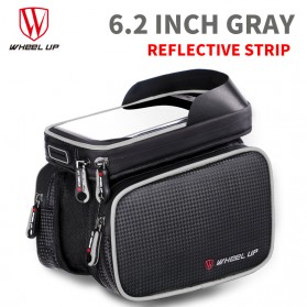 Wheel Up Tas Sepeda Double Bag Smartphone 6.2 Inch - T1333 - Black/Silver