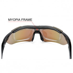 ROBESBON Kacamata Sepeda dengan 5 Lensa Myopia - Black - 5