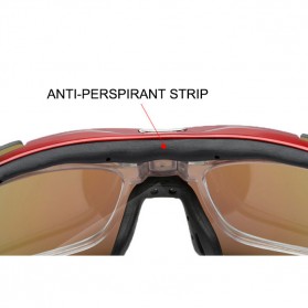 ROBESBON Kacamata Sepeda dengan 5 Lensa Myopia - Black - 6