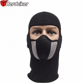 HEROBIKER Masker Motor Full Face Ala Ninja - HR45 - Black/Gray - 3