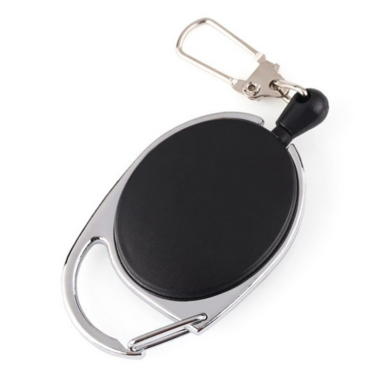 Gantungan Kunci Name Tag ID Retractable - Black ...