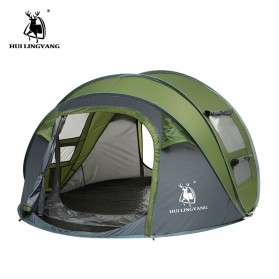 HUI LINGYANG Tenda Camping Windproof Waterproof - S-T414 - Green