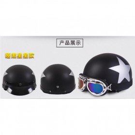 Helm Catok Retro Motor Klasik - Model Star - Black - 2