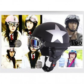 Helm Catok Retro Motor Klasik - Model Star - Black - 3