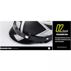 Helm Catok Retro Motor Klasik - Model Star - Black - 6