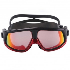 JOUYOU Kacamata Renang Diving Snorkling Large Frame Anti Fog UV Protection -  E0735-01 - Black/Red