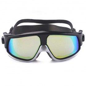 JOUYOU Kacamata Renang Diving Snorkling Large Frame Anti Fog UV Protection -  E0735 - Black/Silver