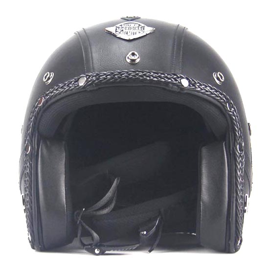  Helm  Classic  Mod Half Face Motor  Klasik Size M Black 