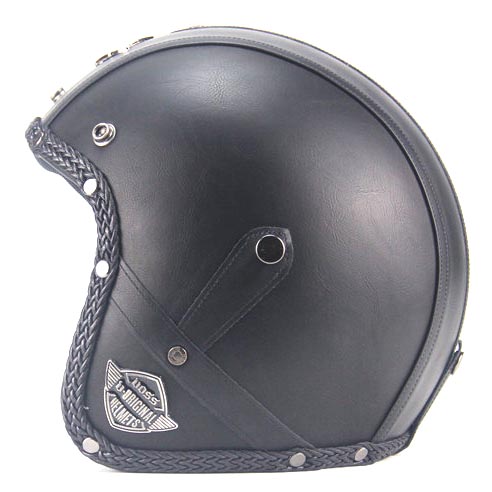  Helm  Classic  Mod Half Face Motor  Klasik Size L Black 