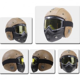 TaffSPORT BOLLFO Kacamata Goggles Mask Motor Retro Anti Glare Windproof - MT-04 - Black Gold - 5