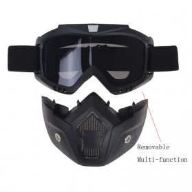 TaffSPORT BOLLFO Kacamata Goggles Mask Motor Retro Anti Glare Windproof - MT-04 - Black/Blue - 3