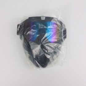 TaffSPORT BOLLFO Kacamata Goggles Mask Motor Retro Anti Glare Windproof - MT-04 - Black/Blue - 8