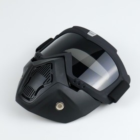 TaffSPORT BOLLFO Kacamata Goggles Mask Motor Retro Anti Glare Windproof - MT-04 - Black/Gray - 2